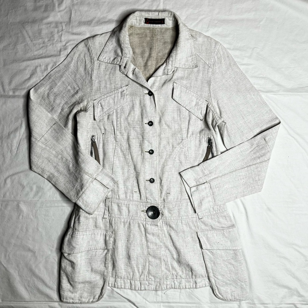 Cop.Copine - Light Gray Trench Coat 90% Linen